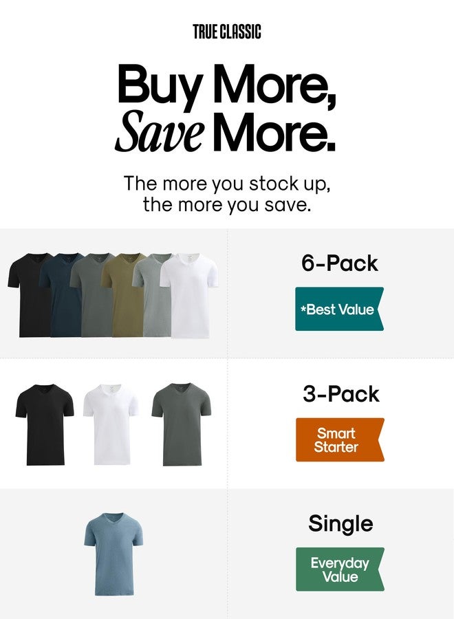 True Classic Mens V Neck T Shirts – Cotton V Neck T Shirts for Men, V-Neck Mens T-Shirts and Undershirts for Men Pack/Singles, Pack of 1, Navy, L - Image 3